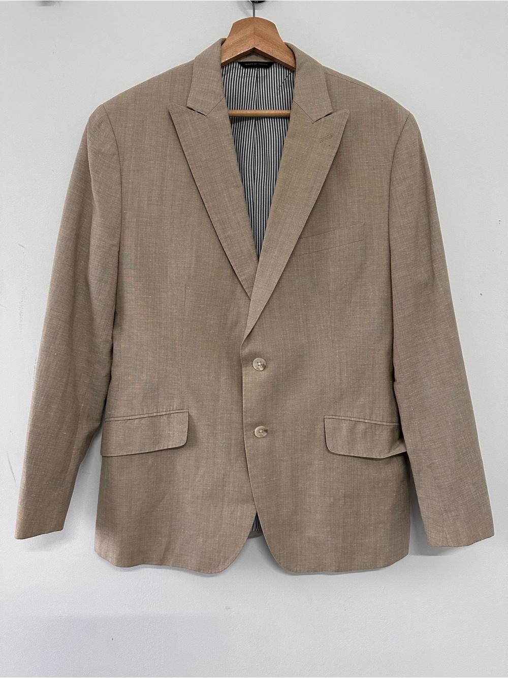 Banana Republic Wool Linen Beige Blazer Men’s 42S Classic Fit Jacket Tailored